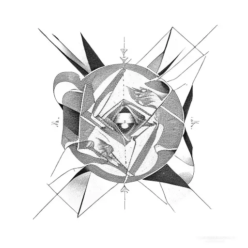 myth of sisyphus optical illusion tattoo design idea