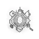 myth of sisyphus optical illusion tattoo design idea