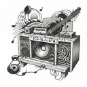 Music is the language of emotions, the ones that make you vibrate in front of the boxes tattoo design idea