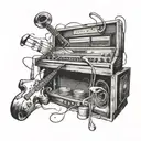 Music is the language of emotions, the ones that make you vibrate in front of the boxes tattoo design idea