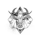 A minimalist tattoo of a Gemini symbol with subtle elements of a ram and a bull incorporated into the design tattoo design idea