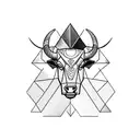 A minimalist tattoo of a Gemini symbol with subtle elements of a ram and a bull incorporated into the design tattoo design idea