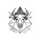 A minimalist tattoo of a Gemini symbol with subtle elements of a ram and a bull incorporated into the design tattoo design idea