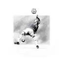 Fernando Torres scoring a goal while swimming tattoo design idea