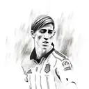 Fernando Torres scoring a goal while swimming tattoo design idea