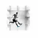 Fernando Torres scoring a goal while swimming tattoo design idea