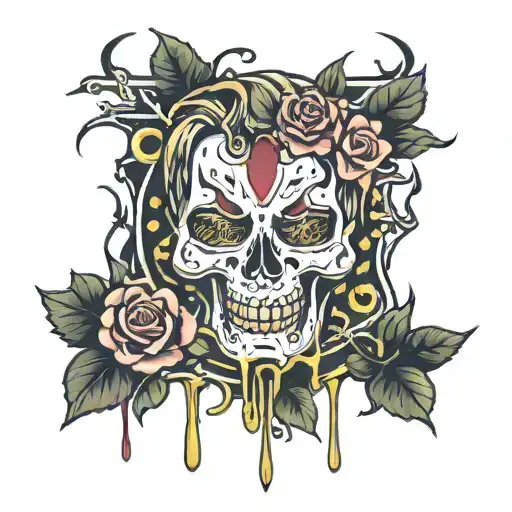 wax dripping  is daddy tattoo design idea