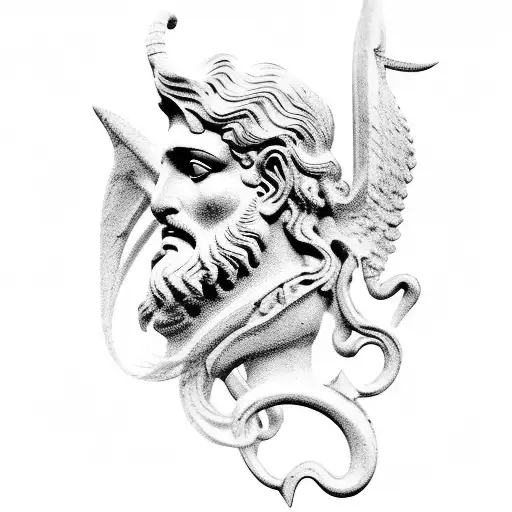 all 12 Ancient Greek gods, on top Poseidon  tattoo design idea