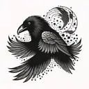 raven flies tattoo design idea