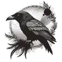 raven flies tattoo design idea