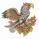 albanian eagle cross made tattoo design idea