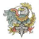 albanian eagle cross made tattoo design idea