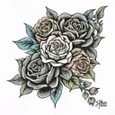 memorial tattoo for mom, dad, lucien, and ètienne tattoo design idea