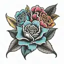 memorial tattoo for mom, dad, lucien, and ètienne tattoo design idea