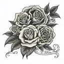 memorial tattoo for mom, dad, lucien, and ètienne tattoo design idea
