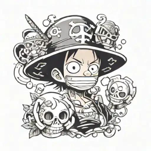 one piece anime tattoo design idea