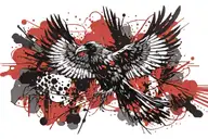 the raven flying tattoo design idea