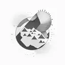 Design a minimalist Sisyphus symbol for a tattoo, emphasizing determination and the eternal struggle." tattoo design idea