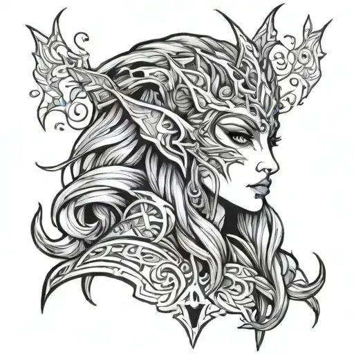 night elf pattern  tattoo design idea