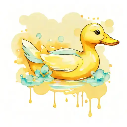 blue rubber duck tattoo design idea