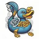 blue rubber duck tattoo design idea