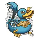 blue rubber duck tattoo design idea