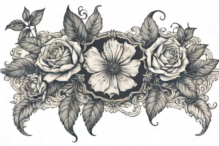 Painting inspired by thé song Fine Line by Harry Styles in a beautiful old detailled frame  tattoo design idea