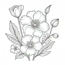 poppy flower, daisy flower, lily of the valley flower tattoo design idea
