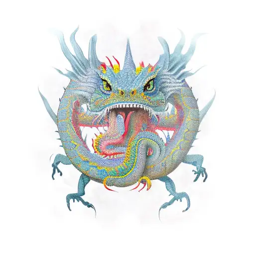 anglo saxon dragon pattern tattoo design idea