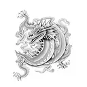 anglo saxon dragon pattern tattoo design idea