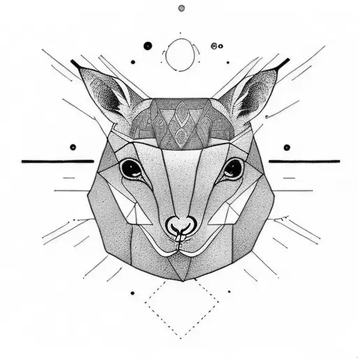 jumping kangaroo tattoo design idea