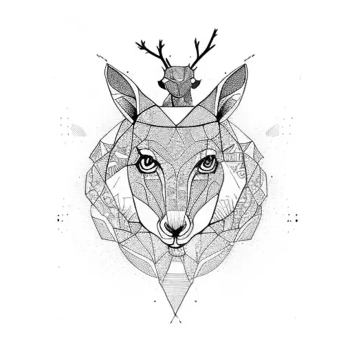 jumping kangaroo tattoo design idea