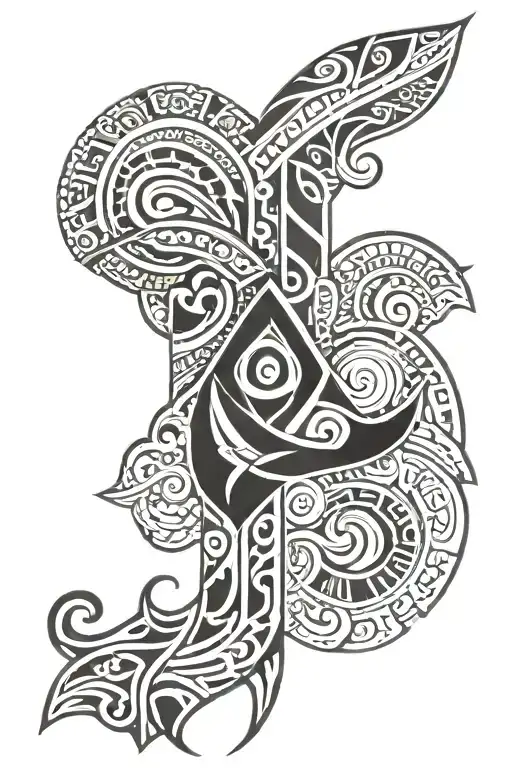 Polynesian forearm w/ MAudi tattoo design idea