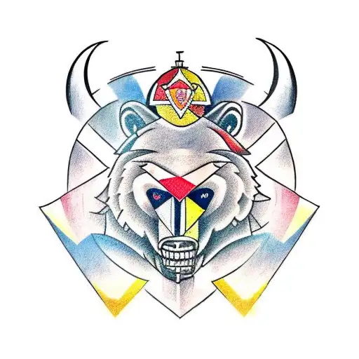  the Valencian CF Bat, the Berlin bear, the Congo mask of the Barranquilla carnival and a Gaucho separate  tattoo design idea