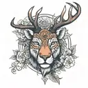 Hirsch frontal view tattoo design idea