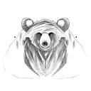 A bear with a ghost cloak tattoo design idea