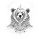 A bear with a ghost cloak tattoo design idea