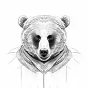 A bear with a ghost cloak tattoo design idea