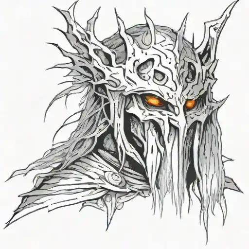 Witch king of angmar with eye of sauron tattoo design idea