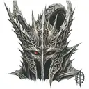 Witch king of angmar with eye of sauron above head tattoo design idea