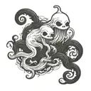casper like ghost tattoo design idea