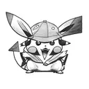 Pikachu with cap ash tattoo design idea