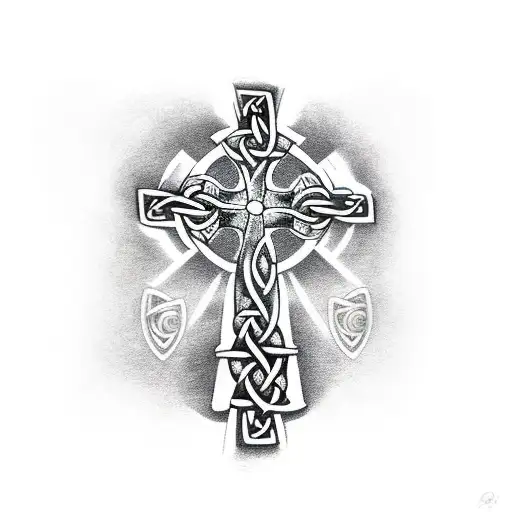 Dragon on Celtic Cross Best Temporary Tattoos| WannaBeInk.com