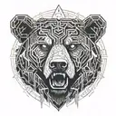 bear face tattoo design idea