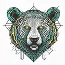 bear face tattoo design idea