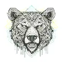 bear face tattoo design idea