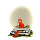 A sitting European orange cat tattoo design idea