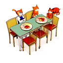 A sitting European orange cat tattoo design idea