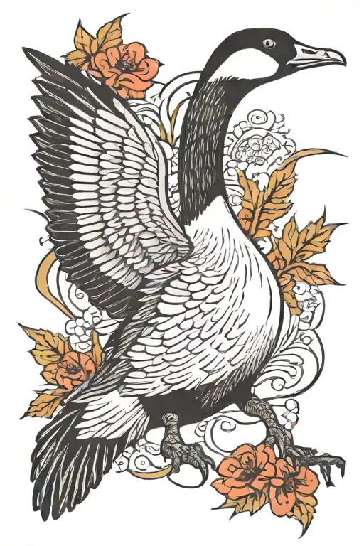 Canadian goose tattoo design idea