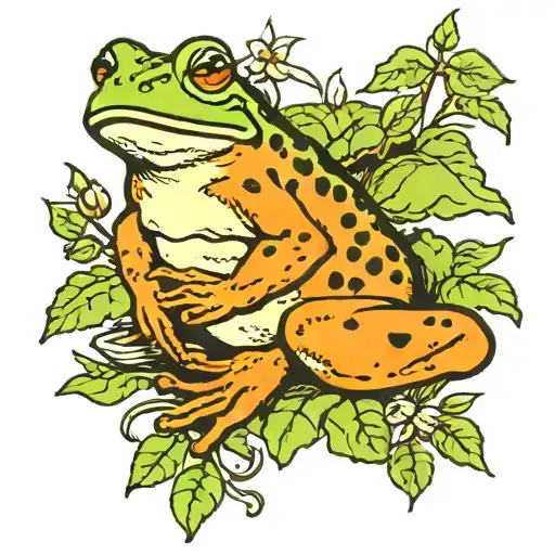 frog and toad relaxing tattoo design idea